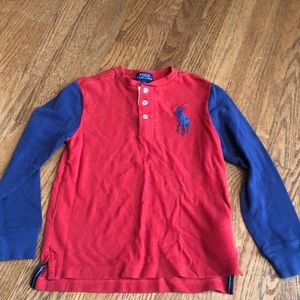 Polo by Ralph Lauren Red &Navy long sleeve shirt.
